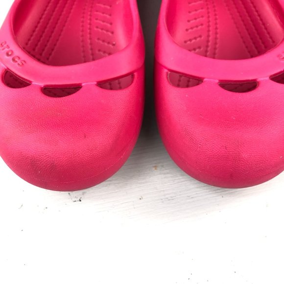 Crocs Women's Size 8 Jayna Pink Closed Toe Cutout Slingback Casual Flats - Picture 4 of 12